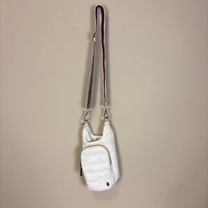 Wanderfull White Puffer Water Bottle Holder Crossbody Bag